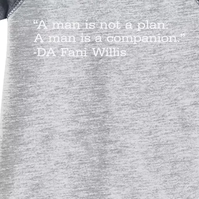 A Man Is Not A Plan. A Man Is A Companion Infant Baby Jersey Bodysuit