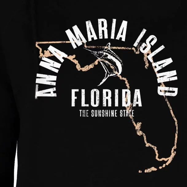 Anna Maria Island Florida Beach Fl Retro Beach Front & Back Womens Funnel Neck Pullover Hood