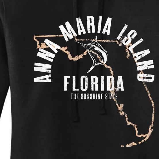 Anna Maria Island Florida Beach Fl Retro Beach Front & Back Women's Pullover Hoodie