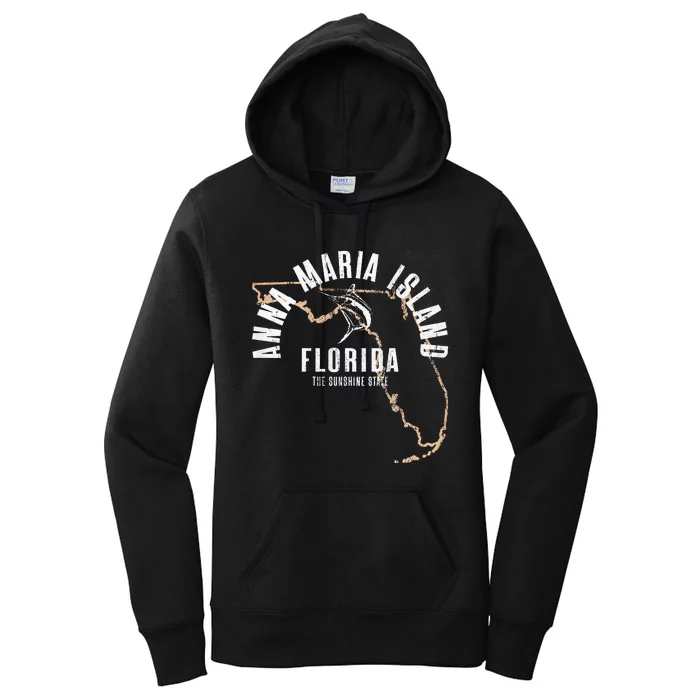 Anna Maria Island Florida Beach Fl Retro Beach Front & Back Women's Pullover Hoodie