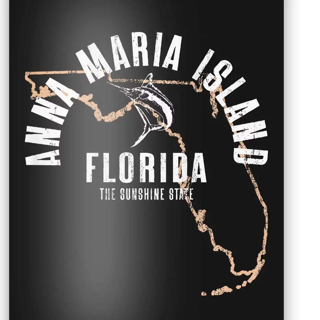 Anna Maria Island Florida Beach Fl Retro Beach Front & Back Poster