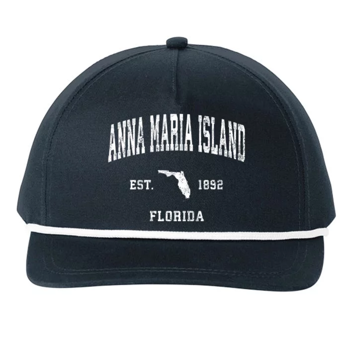 Anna Maria Island Florida Fl Vintage Athletic Snapback Five-Panel Rope Hat