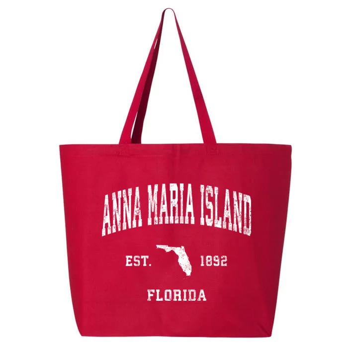 Anna Maria Island Florida Fl Vintage Athletic 25L Jumbo Tote