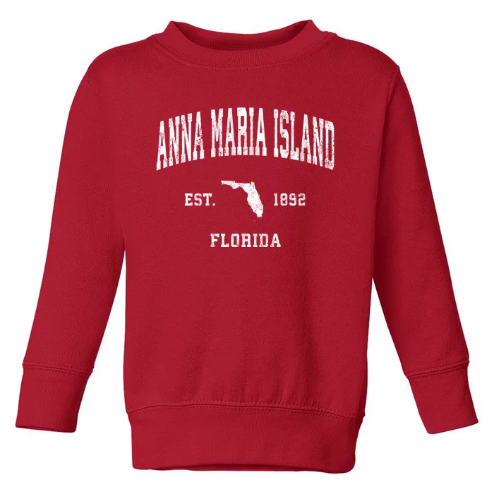 Anna Maria Island Florida Fl Vintage Athletic Toddler Sweatshirt