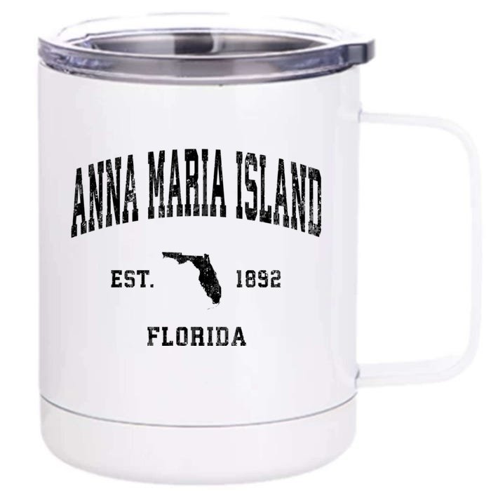 Anna Maria Island Florida Fl Vintage Athletic Front & Back 12oz Stainless Steel Tumbler Cup