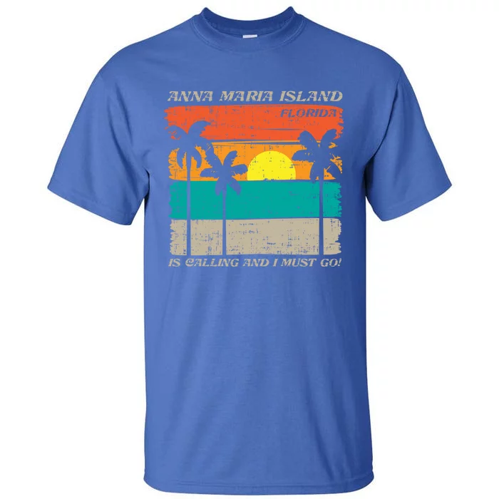 Anna Maria Island Florida Vintage Beach Retro Sunset Gift Tall T-Shirt