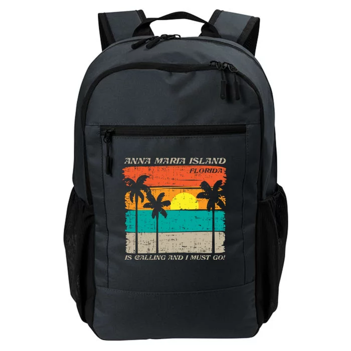 Anna Maria Island Florida Vintage Beach Retro Sunset Gift Daily Commute Backpack