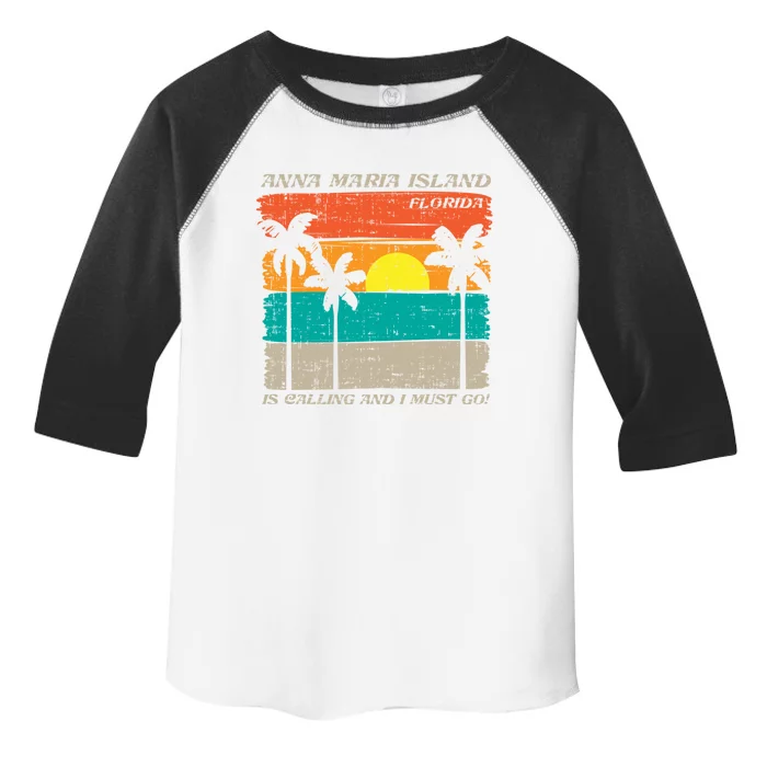 Anna Maria Island Florida Vintage Beach Retro Sunset Gift Toddler Fine Jersey T-Shirt