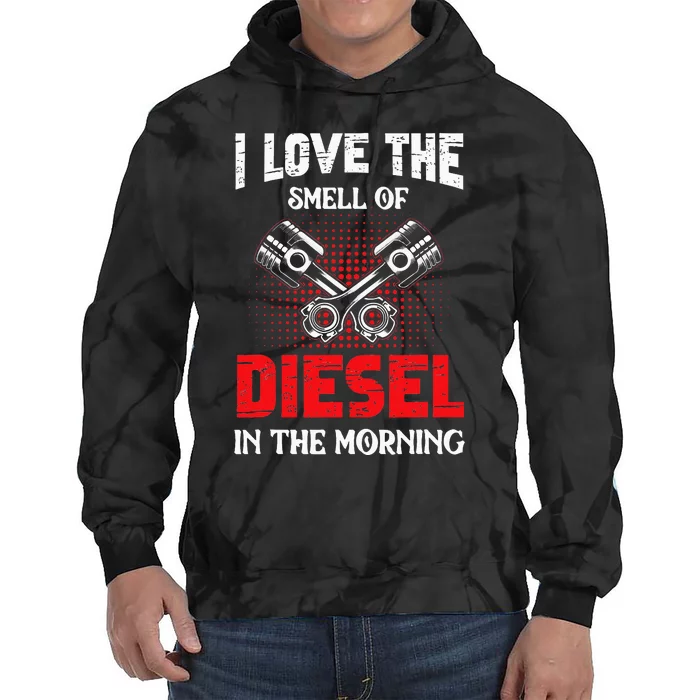 Auto Mechanic I Love The Diesel Smell Mechanical Tie Dye Hoodie