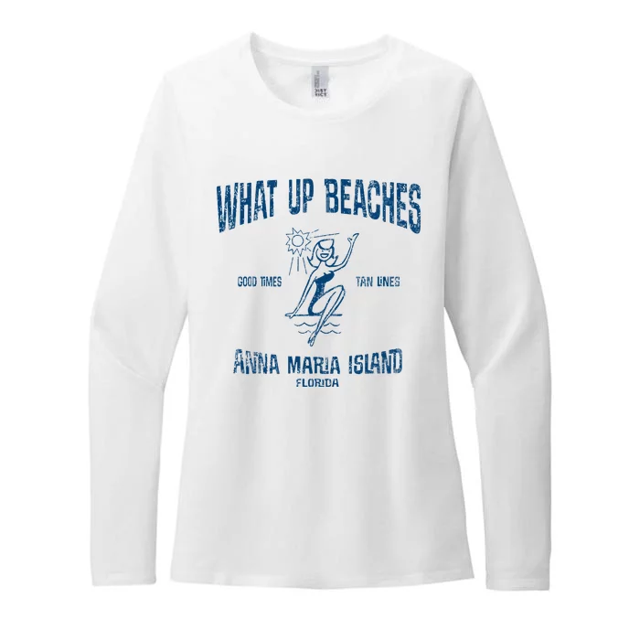 Anna Maria Island Florida Funny Vintage Beaches Womens CVC Long Sleeve Shirt