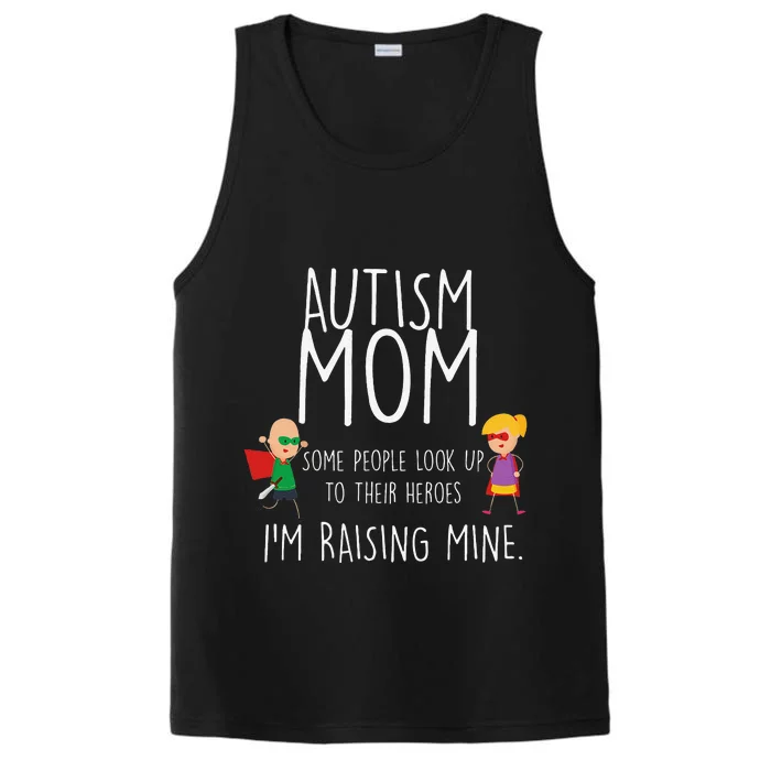 Autism Mom I'm Raising Mine Autism Awareness Performance Tank