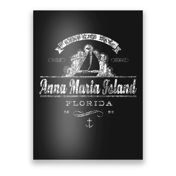 Anna Maria Island Sailboat Vintage Nautical Poster