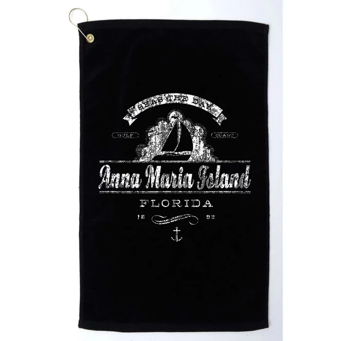 Anna Maria Island Sailboat Vintage Nautical Platinum Collection Golf Towel