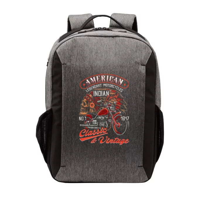 American M.O.T.O.R.C.Y.C.L.E I.N.D.I.A.N For Old Biker Vector Backpack