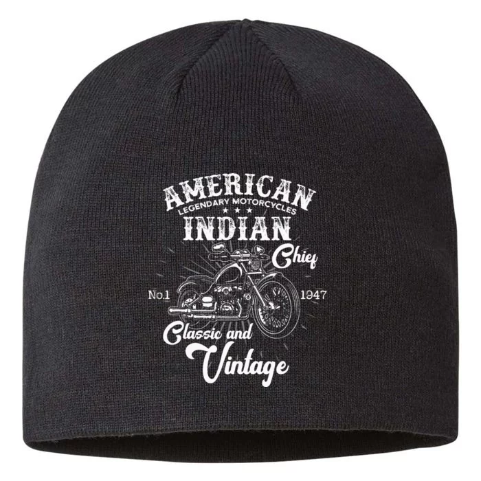 American M.O.T.O.R.C.Y.C.L.E I.N.D.I.A.N For Old Biker 8 1/2in Sustainable Knit Beanie