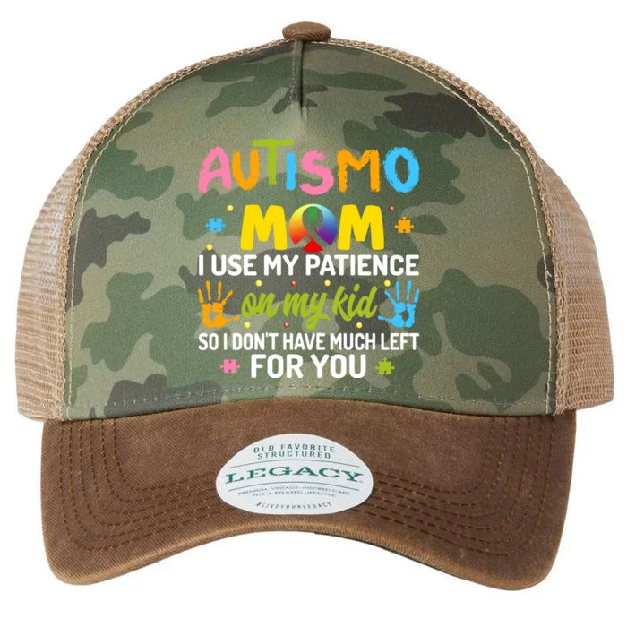 Autism Mom I Use My Patience Gift Legacy Tie Dye Trucker Hat