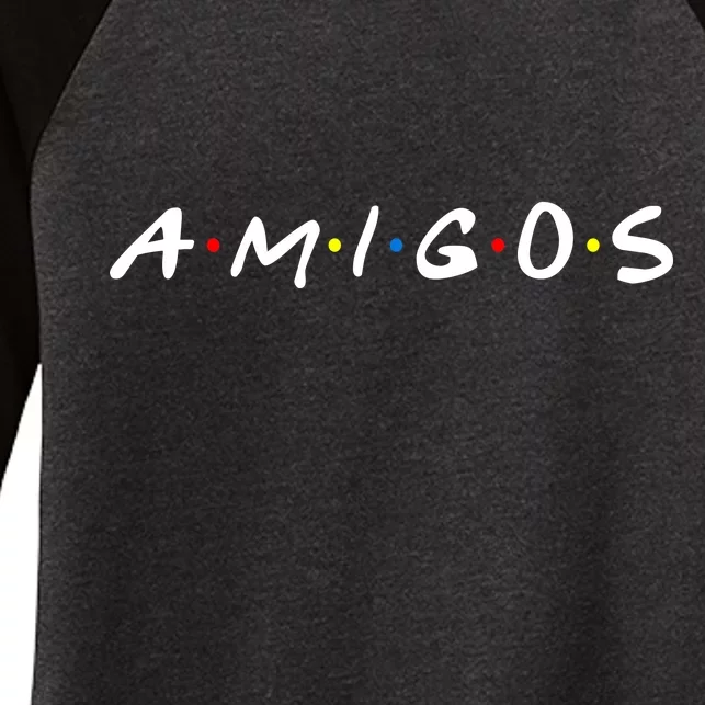 Amigos Spanish Logo Women's Tri-Blend 3/4-Sleeve Raglan Shirt