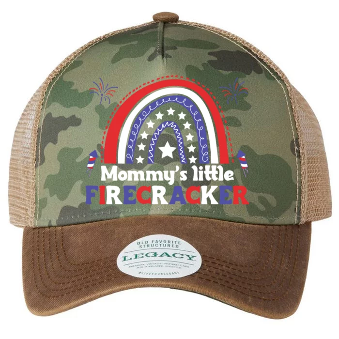 American Mommy July 4th Mommys Little Firecracker Gift Legacy Tie Dye Trucker Hat