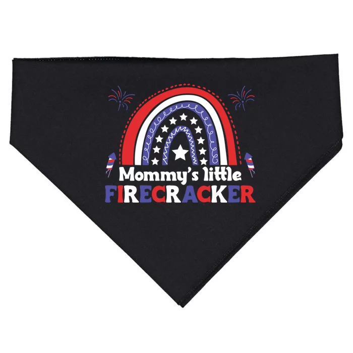 American Mommy July 4th Mommys Little Firecracker Gift USA-Made Doggie Bandana