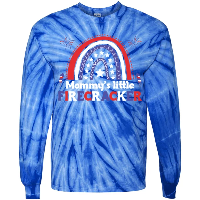 American Mommy July 4th Mommys Little Firecracker Gift Tie-Dye Long Sleeve Shirt