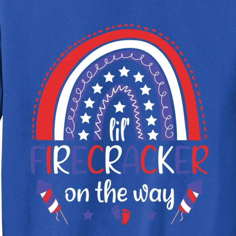 American Mommy July 4th Mommy Lil Firecracker On The Way Gift Sweatshirt