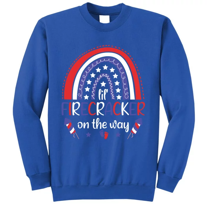 American Mommy July 4th Mommy Lil Firecracker On The Way Gift Sweatshirt