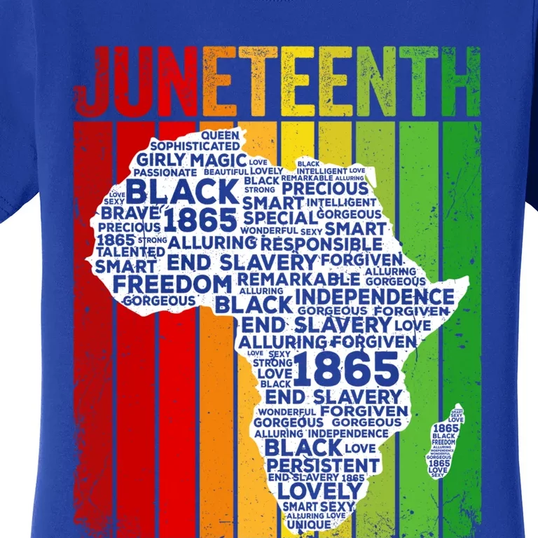 Africa Map Juneteenth Melanin Blm Independence Freedom Day Gift Women's T-Shirt