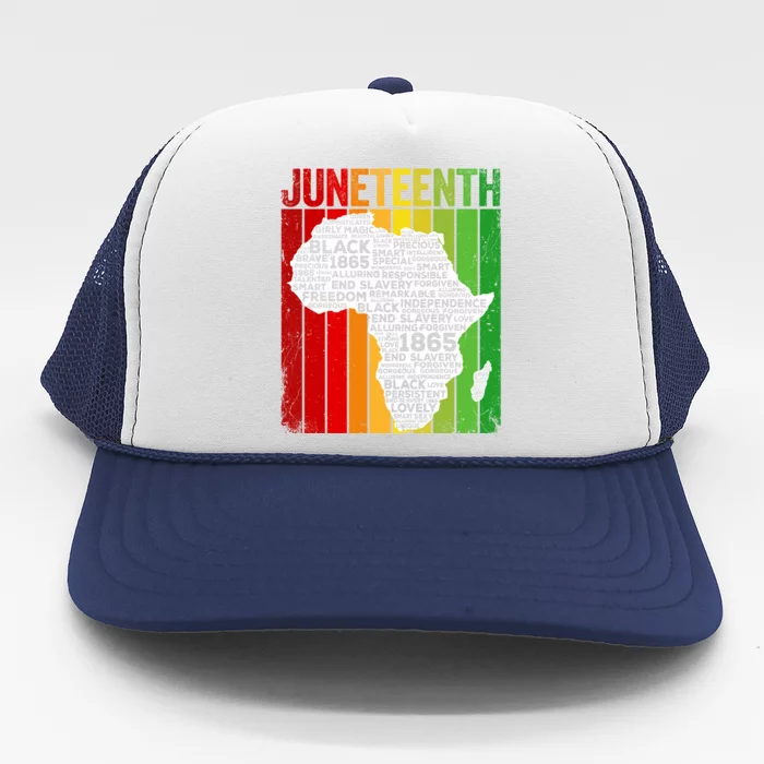 Africa Map Juneteenth Melanin Blm Independence Freedom Day Gift Trucker Hat