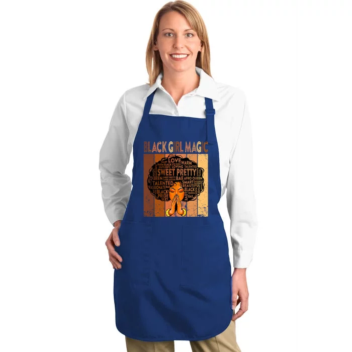 Afro Melanin Juneteenth Black History Black Magic Gift Full-Length Apron With Pocket