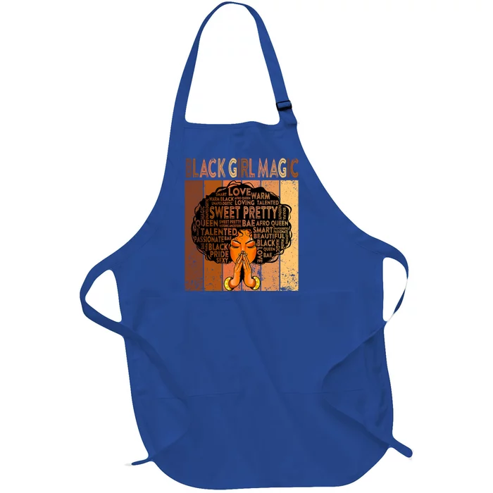 Afro Melanin Juneteenth Black History Black Magic Gift Full-Length Apron With Pocket