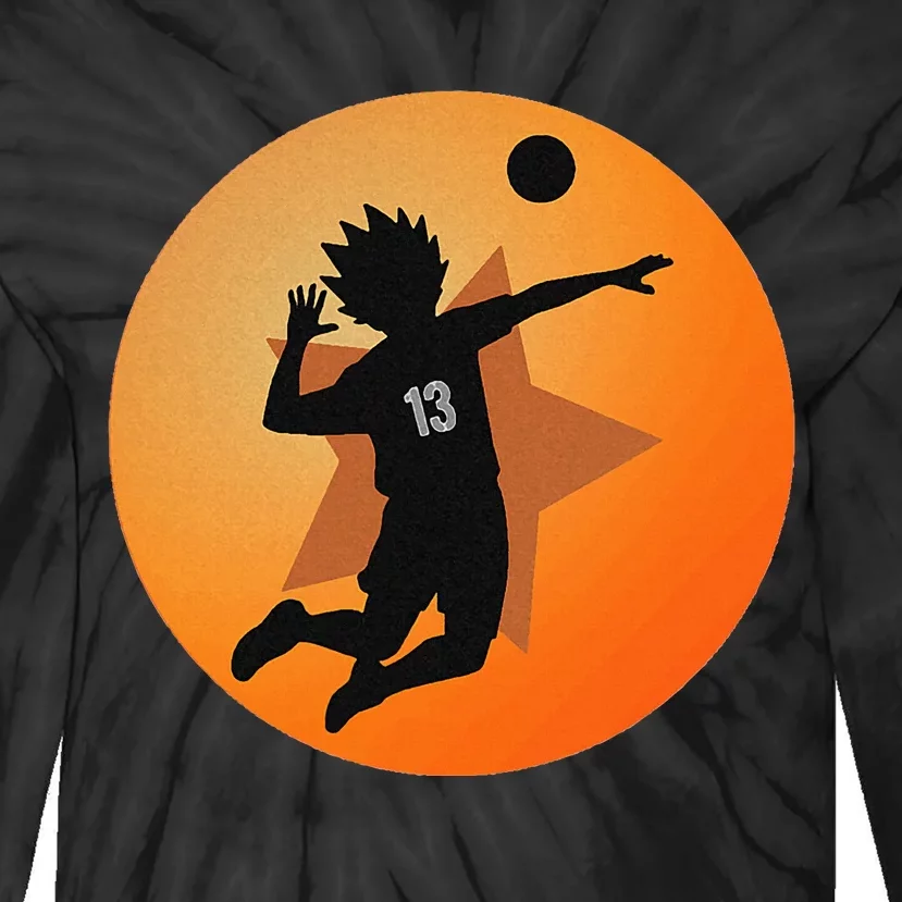 Anime Merch Japanese Number 13 Star Anime Volleyball Tie-Dye Long Sleeve Shirt