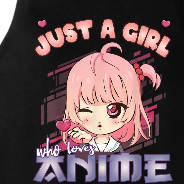 Anime Merch Just A Girl Who Loves Anime Anime Girl Manga Ladies Tri-Blend Wicking Tank