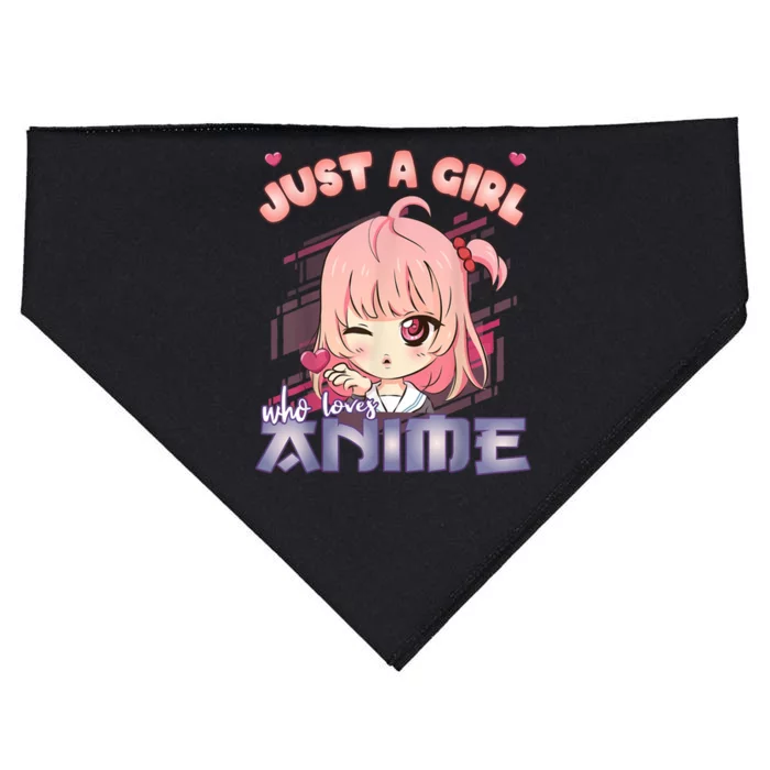 Anime Merch Just A Girl Who Loves Anime Anime Girl Manga USA-Made Doggie Bandana