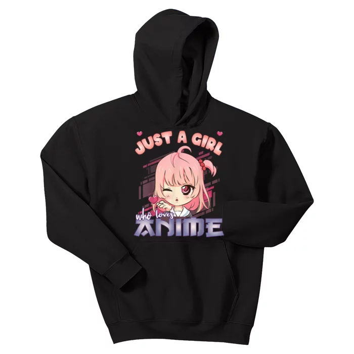 Anime Merch Just A Girl Who Loves Anime Anime Girl Manga Kids Hoodie