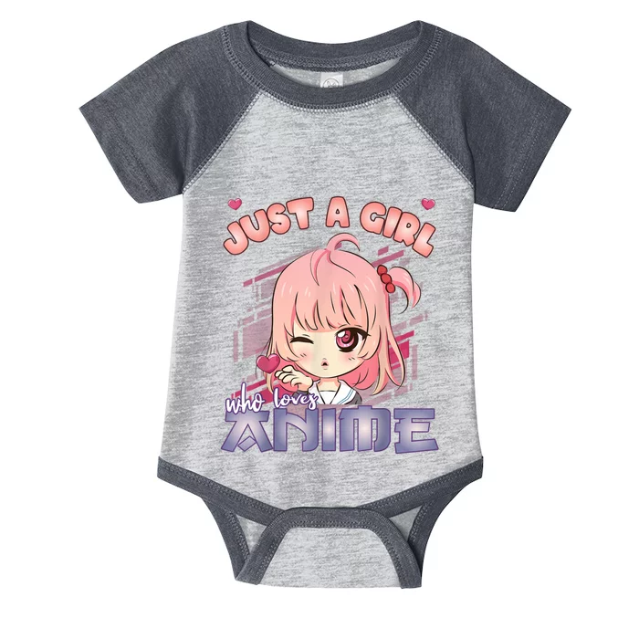 Anime Merch Just A Girl Who Loves Anime Anime Girl Manga Infant Baby Jersey Bodysuit