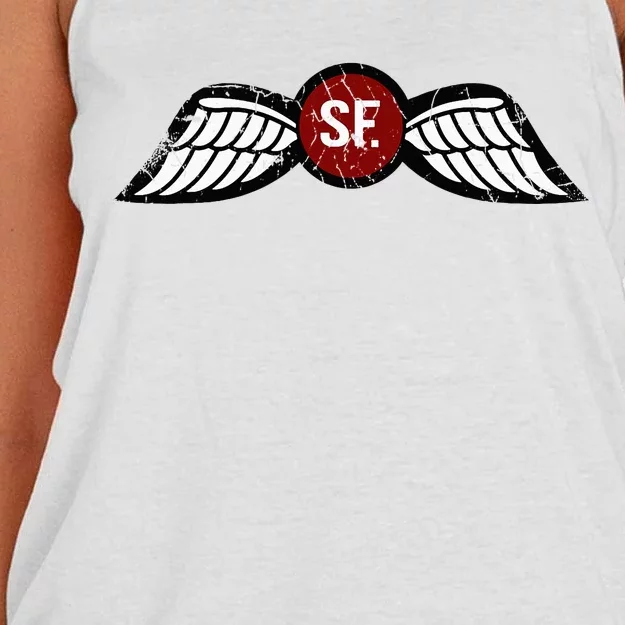 American Marauder Jedburgh (Oss) Wings Insignia Women's Knotted Racerback Tank