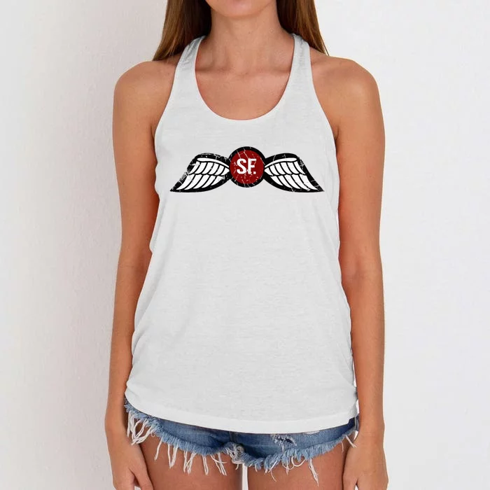 American Marauder Jedburgh (Oss) Wings Insignia Women's Knotted Racerback Tank