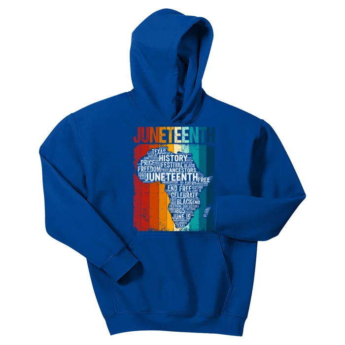 Africa Map Juneteenth Freedom Day Melanin Blm Independence Gift Kids Hoodie