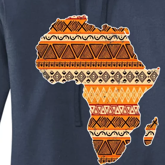 Africa Map Kente Cloth Black History Month Afro Africa Pride Gift Women's Pullover Hoodie