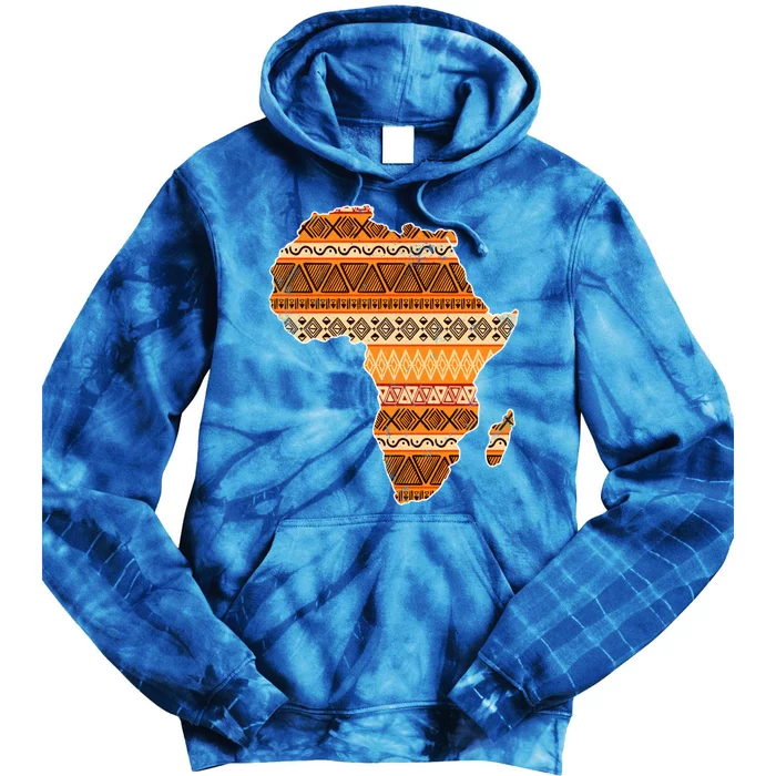 Africa Map Kente Cloth Black History Month Afro Africa Pride Gift Tie Dye Hoodie