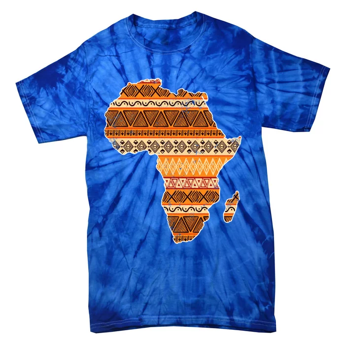 Africa Map Kente Cloth Black History Month Afro Africa Pride Gift Tie-Dye T-Shirt