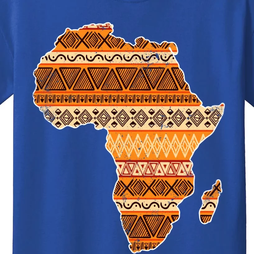 Africa Map Kente Cloth Black History Month Afro Africa Pride Gift Kids T-Shirt