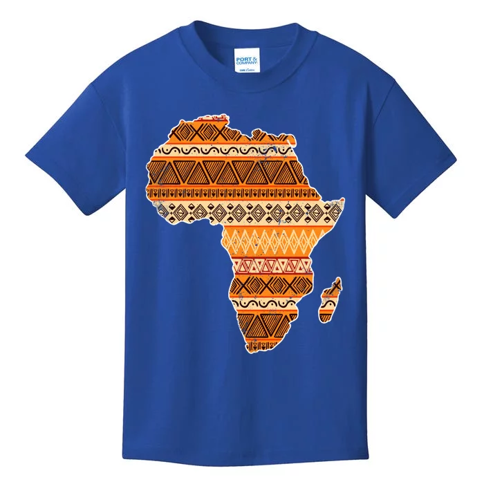 Africa Map Kente Cloth Black History Month Afro Africa Pride Gift Kids T-Shirt