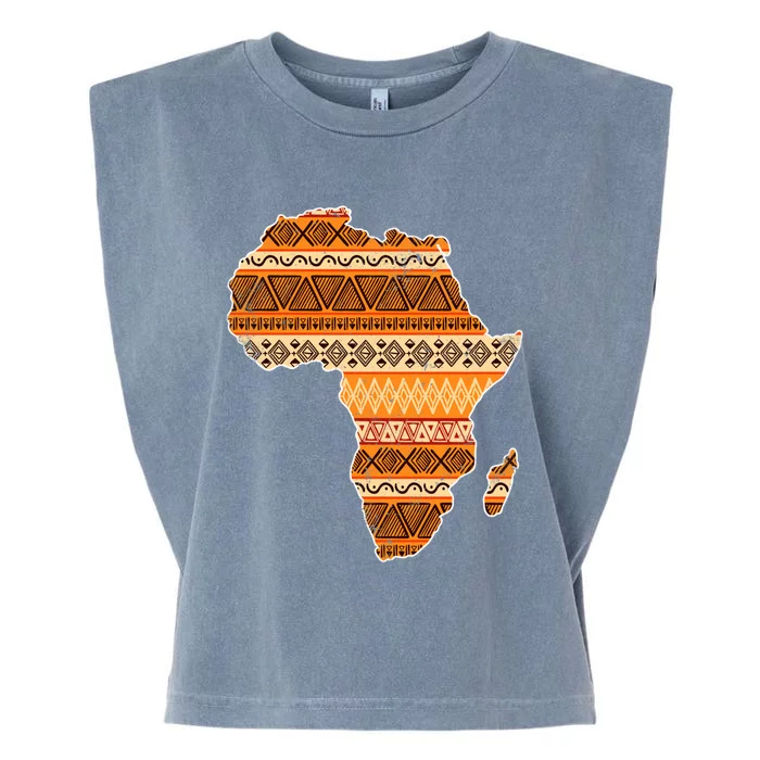 Africa Map Kente Cloth Black History Month Afro Africa Pride Gift Garment-Dyed Women's Muscle Tee