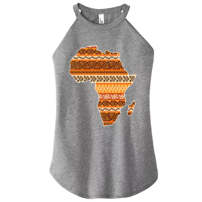 Africa Map Kente Cloth Black History Month Afro Africa Pride Gift Women’s Perfect Tri Rocker Tank