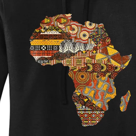 Africa Map Kente Cloth Black History Month Afro Africa Pride Women's Pullover Hoodie