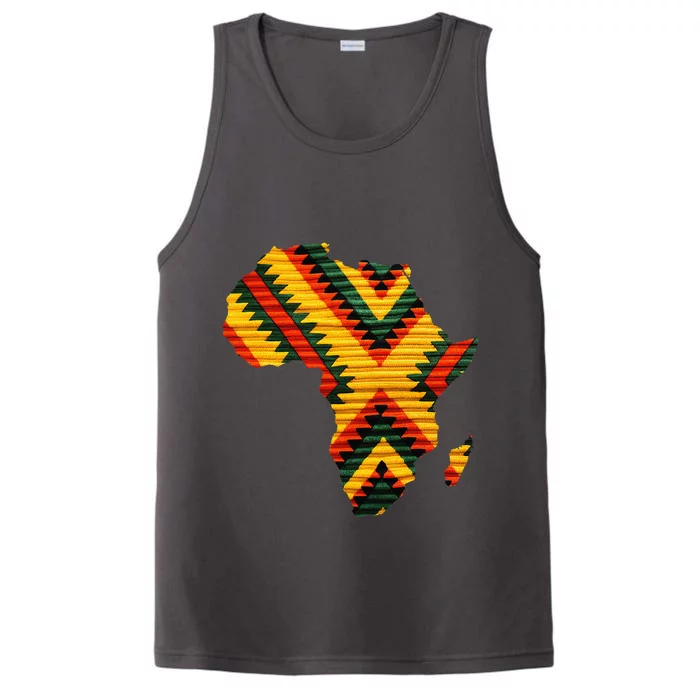 African Map Ke.nte Art Pattern Black History Month Performance Tank