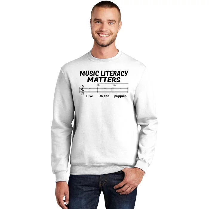 Awesome Music Literacy Matters I Like To Eat Puppies Sweatshirt