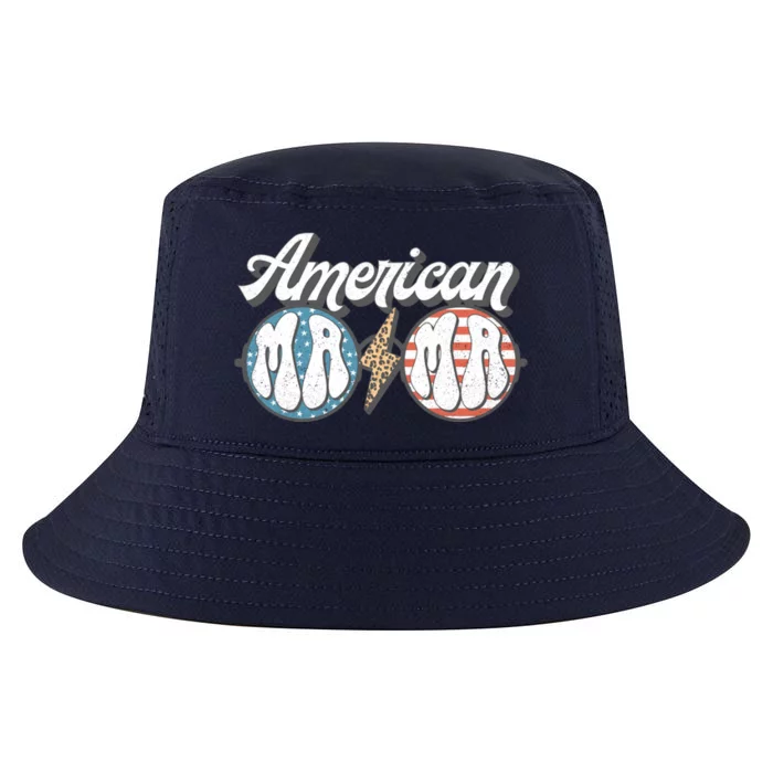 American Mama Leopard All American Mama 4th July Patriotic Meaningful Gift Cool Comfort Performance Bucket Hat