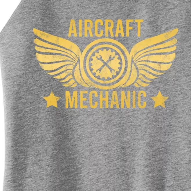 Aircraft Mechanic Logo Badge Aviation Gift Women’s Perfect Tri Rocker Tank